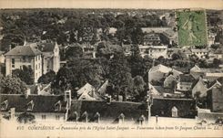 VINTAGE POSTCARD Compiegne Panorama taken of L church Jacques Saint