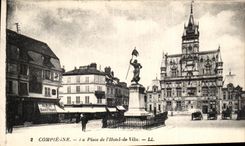 VINTAGE POSTCARD Compiegne the Place of L Town hall