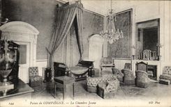 VINTAGE POSTCARD Palate of Compiegne the yellow room