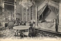 VINTAGE POSTCARD Palais Compiegne Chambre has to sleep of Napoleon 1st
