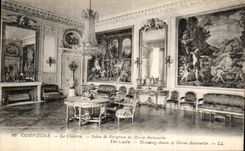VINTAGE POSTCARD Compiegne the Castle Reception room of Marie Antoinette