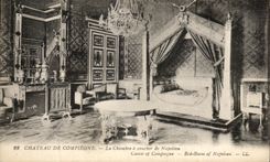 VINTAGE POSTCARD Castle of Compiegne Chambre has Coucher of Napoleon 1st