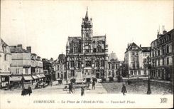 VINTAGE POSTCARD Compiegne the Place of I Town hall