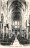 VINTAGE POSTCARD Interior Compiegne of L Church Jacques Saint