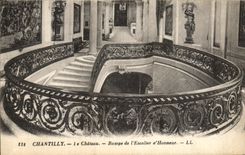 VINTAGE POSTCARD Chantilly the Castle Crawls of L Escalier D Honneur