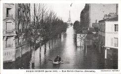 CPA Paris Inonde Rue Saint Charles Grenelle Tour Eiffel