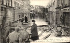 CPA Paris Inonde Un coin de la rue Gros a Auteuil