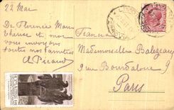 VINTAGE POSTCARD Firenze Galleria Pitti the Madonna della Seggiola Raffaello Label Eagle