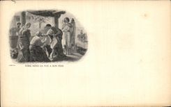 VINTAGE POSTCARD Tobie returns the sight has his/her father