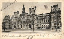 VINTAGE POSTCARD Paris Town hall