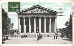 VINTAGE POSTCARD Paris the Madeleine
