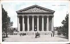 VINTAGE POSTCARD Paris the Madeleine
