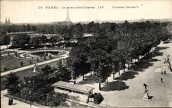 VINTAGE POSTCARD Paris the garden of Tileries