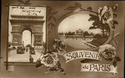 POSTAL de la VENDIMIA a recordar de Paris Arc de Triomphe Tileries