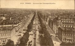 VINTAGE POSTCARD Paris Avenue of the Champs Elysees