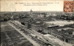 VINTAGE POSTCARD Paris Panorama Of L Military academy Militaria