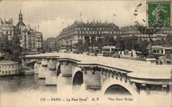 VINTAGE POSTCARD Paris the New Bridge