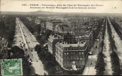 VINTAGE POSTCARD Of Paris Panorama Taken Of L Arc de Triomphe of L Etoile