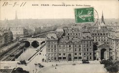 VINTAGE POSTCARD Paris Panorama Taken of Notre Dame