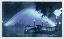 VINTAGE POSTCARD Paris Expostion Colonial international 1931 the footbridge of the palms and the bridges D water