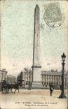 VINTAGE POSTCARD Paris Obelisque of Louqsor Places Harmony