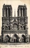 Ataque frontal de Paris de la POSTAL de la VENDIMIA de L iglesia de Notre Dame