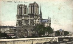 Iglesia de Paris Notre Dame de la POSTAL de la VENDIMIA