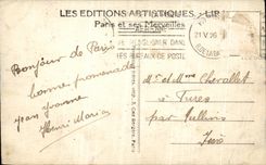 POSTAL Paris L avenida de la VENDIMIA de los campos de Elyeees y de los caballos del marinero