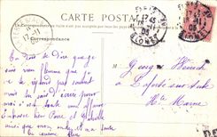 POSTAL Paris de la VENDIMIA el trebol de la felicidad de la puerta