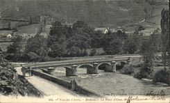 VINTAGE POSTCARD Valley D Bedous Winder the Bridge D Osse