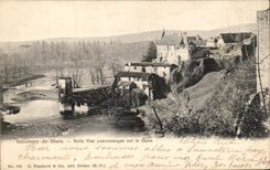 VINTAGE POSTCARD Sauveterre de Bearn Beautiful Panoramic View On Gave