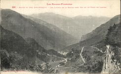 VINTAGE POSTCARD the Low Pyrenees Road Of the Collar D Aubisque the Laces Of L aRoute Towards And Fund De Laruns
