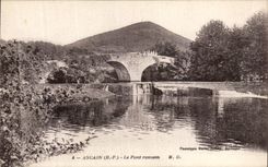 VINTAGE POSTCARD Ascain the Romain Bridge