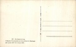 VINTAGE POSTCARD St Jean de Luz L Parish church or was famous the marriage of Louis XIV