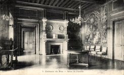 VINTAGE POSTCARD Pau the Castle Living room Of Family