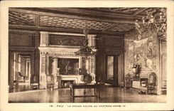 VINTAGE POSTCARD Pau the Large Living room Of the Castle Henri IV