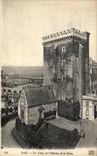 VINTAGE POSTCARD Pau the Tower the Castle and the Bridge