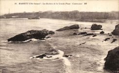 CPA Biarritz Les Roches De La Grande Plage Contre jour