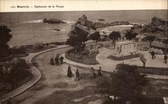 VINTAGE POSTCARD Biarritz Esplanade Of the Virgin