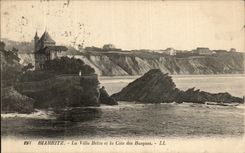 VINTAGE POSTCARD Biarritz the Belza Villa And The coast of Basques