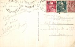 VINTAGE POSTCARD Biarritz Main beach