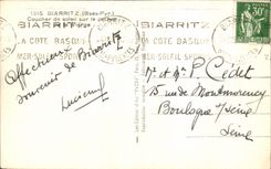 VINTAGE POSTCARD Biarritz Sunset On the Rock