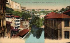 VINTAGE POSTCARD Thiers Seen from Of the bridge De Seychalles
