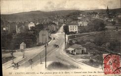 Opinion de Chatelguyon de la POSTAL de la VENDIMIA tomada de la estacion