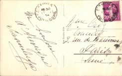 VINTAGE POSTCARD the Mount Gilds Road of Sancy and Pont of Chaumet Voiture has ass