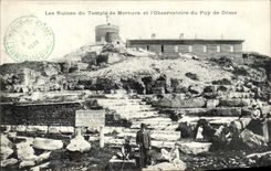 VINTAGE POSTCARD Ruins of the Mercury Temple and L Observatory of Puy De Dome
