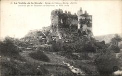 VINTAGE POSTCARD the Valley of Sioule Ruins of the Castle Rock