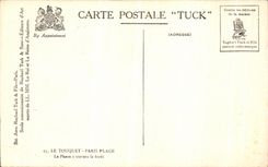 Playa de Touquet Paris de la POSTAL de la VENDIMIA el faro a traves del taladro