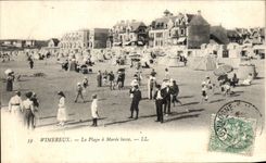 VINTAGE POSTCARD Wimereux the Beach has Low tide