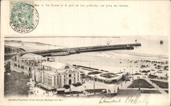 VINTAGE POSTCARD Boulogne On Sea the Casino and Water the Port Seen from Of Cliffs